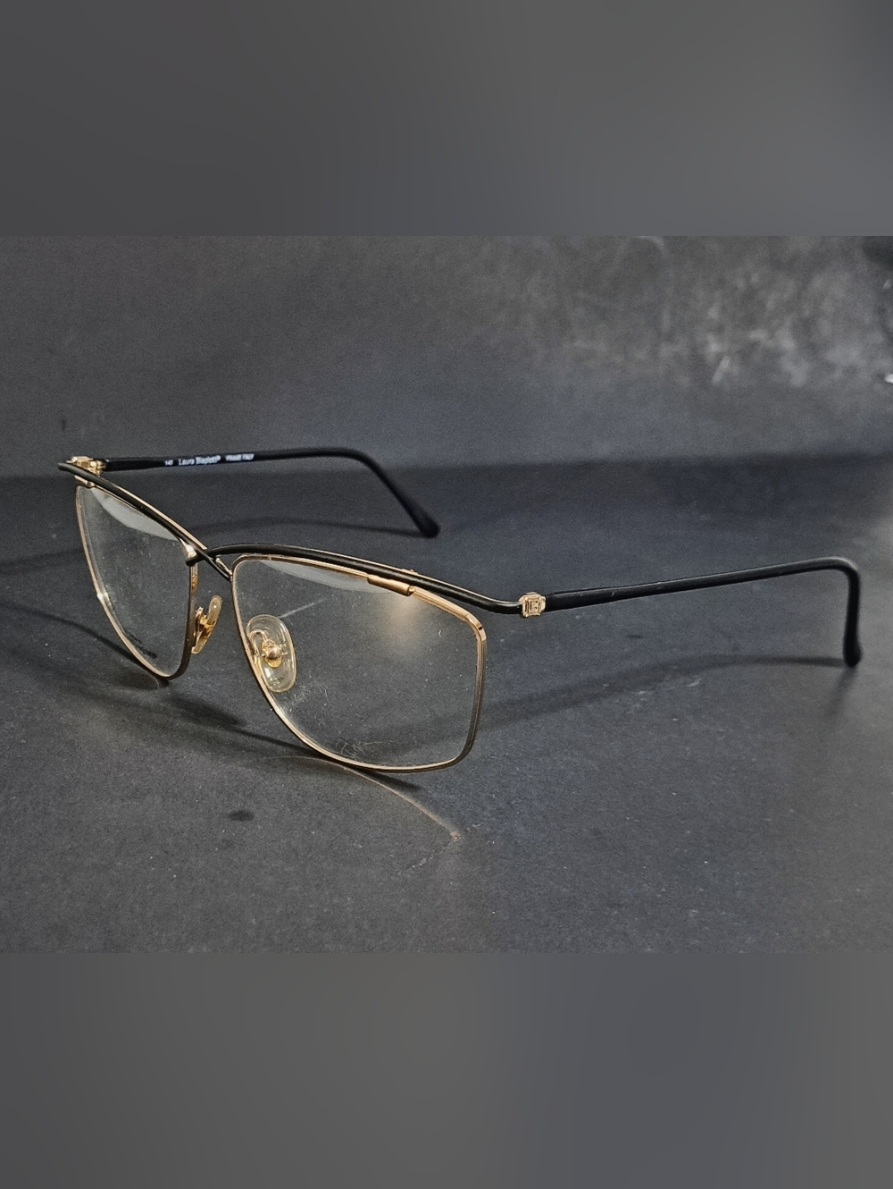 Vintage NOS Laura Biagiotti  V662 EK4 Eyeglasses  Black/ Gold Made In Italy